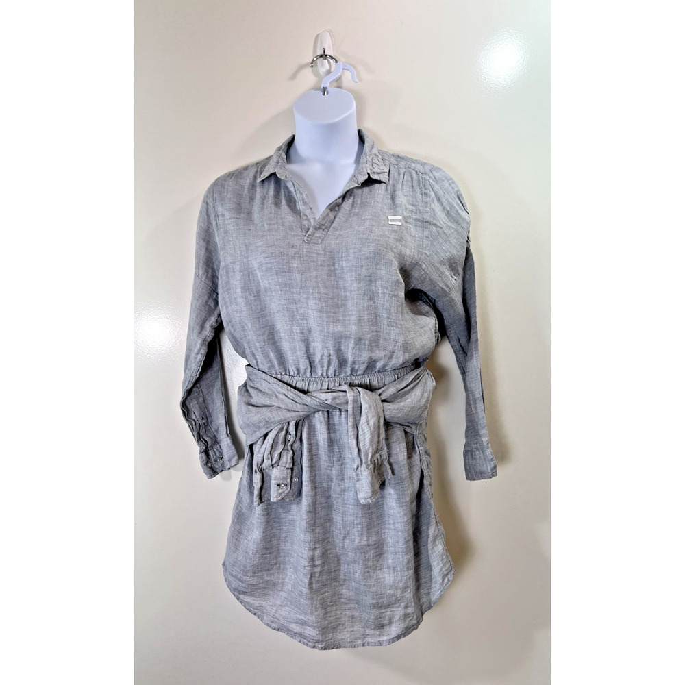 Comas‎ Sao Paolo Women's Linen Dress Size M Gray Designer Sustainable Minimalist